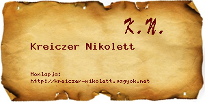 Kreiczer Nikolett névjegykártya